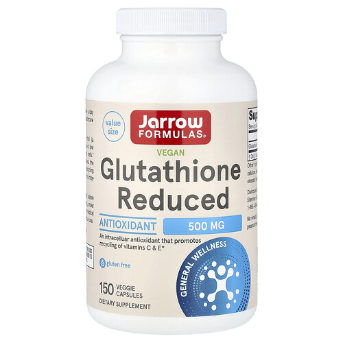 Jarrow Formulas Vegan Glutathione Reduced, 500 mg, 150 Veggie Capsules
