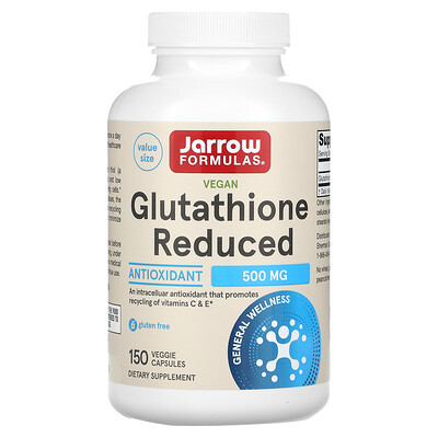 Jarrow Formulas , Vegan Glutathione Reduced, 500 Mg, 150 Veggie Capsules