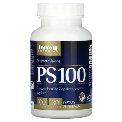 Jarrow Formulas PS 100, Phosphatidylserine, 100 mg, 30 Softgels