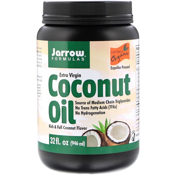 Jarrow Formulas, Органический продукт, кокосовое масло холодного отжима, полученное методом холодного прессования, 946 мл