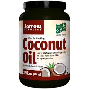 Купить Jarrow Formulas, Сертифицированное натуральное кокосовое масло, выжато шнековым прессом, 32 унций (908 г)  на IHerb