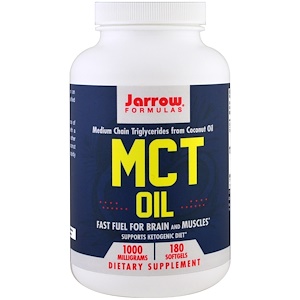 Jarrow Formulas, Триглицеридное масло с цепочками средней длины, 1000 мг, 180 гелевых капсул