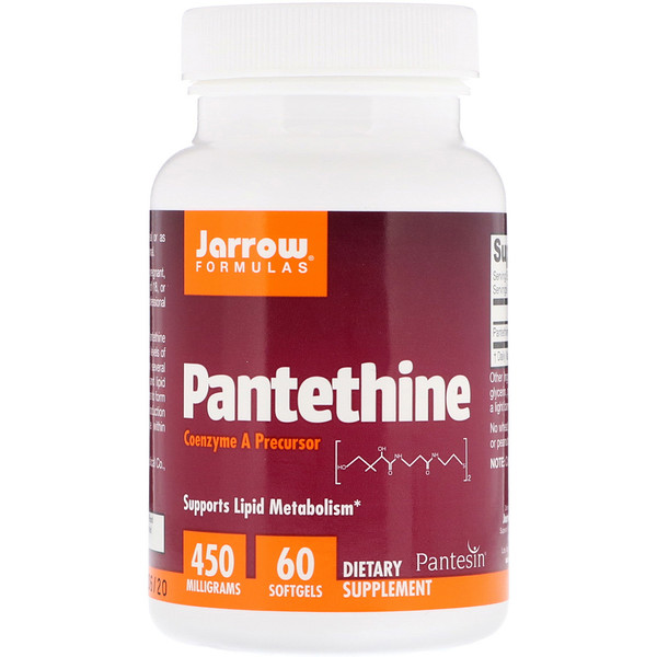 Jarrow Formulas, Пантетин, 450 мг, 60 мягких таблеток