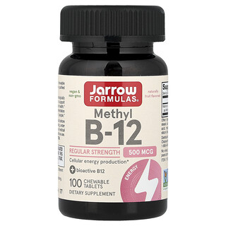 Jarrow Formulas, メチルB-12、フルーツ、500mcg、チュアブルタブレット100粒