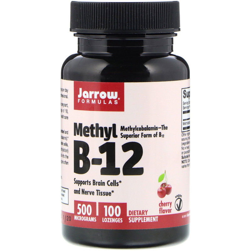 Brand New Cherry Flavor Episode 4 Minute 34 Jarrow Formulas, Methyl B-12, Cherry Flavor, 500 mcg, 100 Lozenges - iHerb