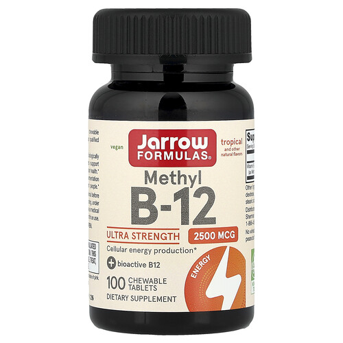 Jarrow Formulas Methyl B-12, Tropical, 2,500 mcg, 100 Chewable Tablets
