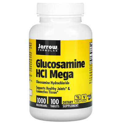 Jarrow Formulas Glucosamine HCI Mega, 1,000 mg, 100 Tablets