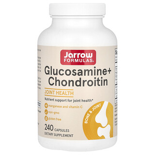 Jarrow Formulas, глюкозамін і хондроїтин, 240 капсул