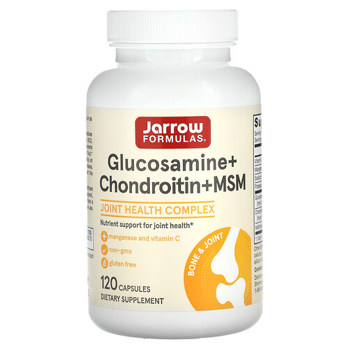 Jarrow Formulas Glucosamine + Chondroitin + MSM, 120 Capsules