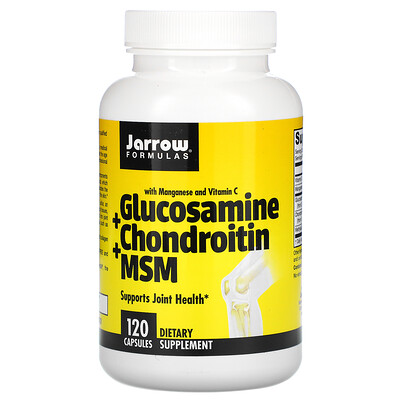 Jarrow Formulas глюкозамин, хондроитин и МСМ с марганцем и витамином C, 120 капсул