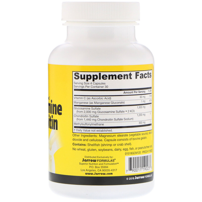 Jarrow Formulas, Glucosamine + Chondroitin + MSM, 120 Capsules iHerb