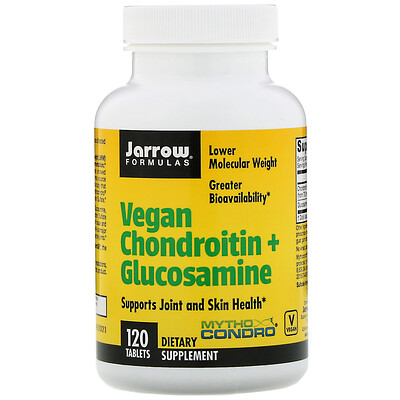 Jarrow Formulas Vegan Chondroitin + Glucosamine, 120 Tablets