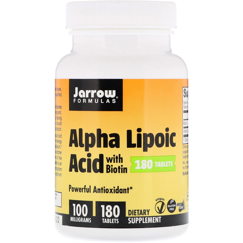 Jarrow Formulas, Alpha Lipoic Acid with Biotin, 100 mg, 180 Tablets iHerb