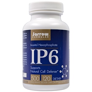 Jarrow Formulas, IP6, инозитол гексафосфат, 500 мг, 120 капсул в растительной оболочке