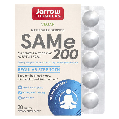 Jarrow Formulas, SAMe 200, 200 mg, 20 tabletek