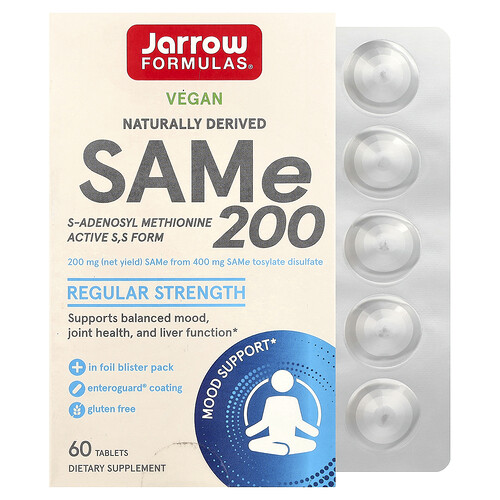 Jarrow Formulas SAMe 200, 200 mg, 60 Tablets