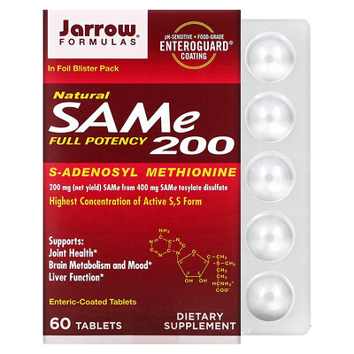 

Jarrow Formulas SAMe 200 200 mg 60 Tablets