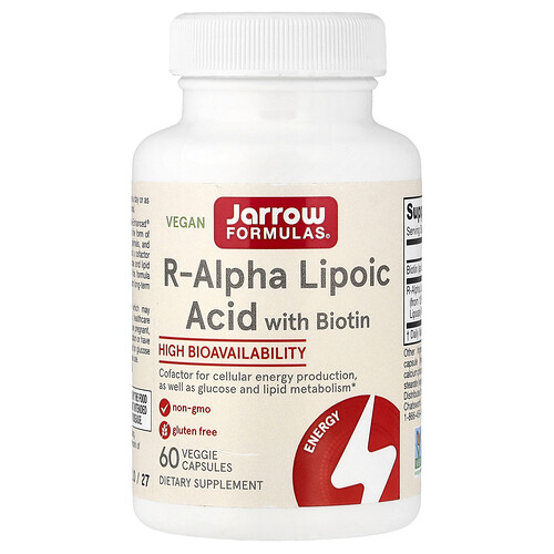 Jarrow Formulas R-Alpha Lipoic Acid with Biotin, 60 Veggie Capsules