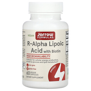 Jarrow Formulas, Asam R-Alfa Lipoat dengan Biotin, 60 Kapsul Nabati