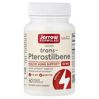 Jarrow Formulas, Vegan Trans-Pterostilbene, 50 mg, 60 Veggie Capsules