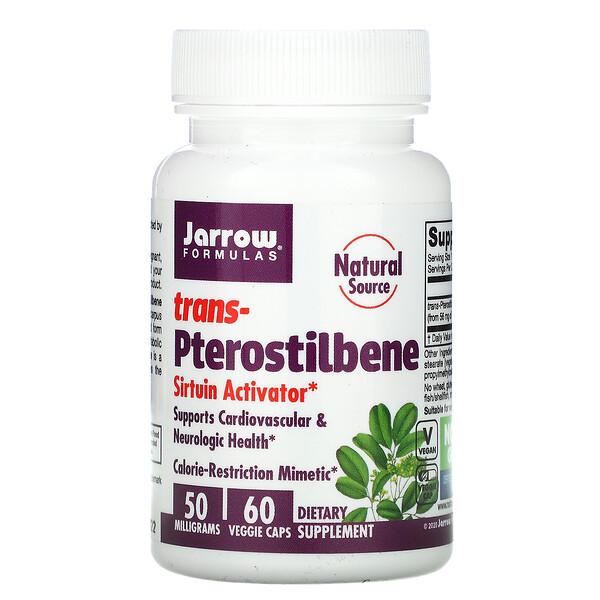 Jarrow Formulas, Trans-Pterostilbene, Trans-Pterostilben, 50 mg, 60 vegetarische Kapseln
