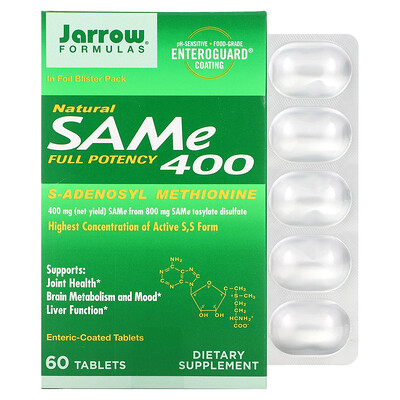 

Jarrow Formulas SAMe (Disulfate Tosylate) 400 mg 60 Enteric Coated Tablets