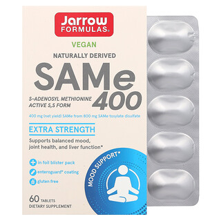 Jarrow Formulas, SAMe, 400, 400 mg, 60 comprimés