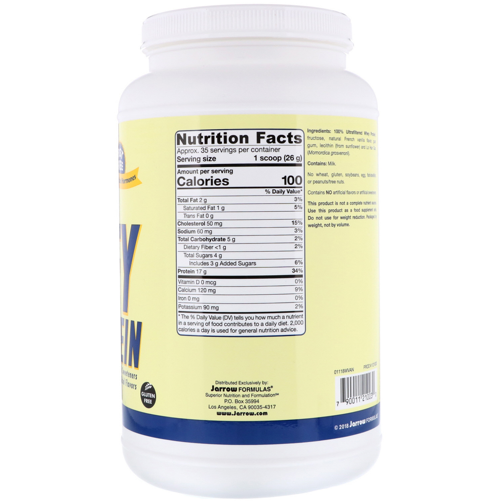 Jarrow Formulas, Whey Protein, French Vanilla, 2 lbs (908 g) iHerb