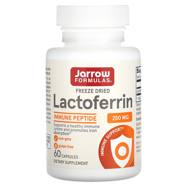 Jarrow Formulas Lactoferrin, Freeze Dried, 250 mg, 60 Capsules