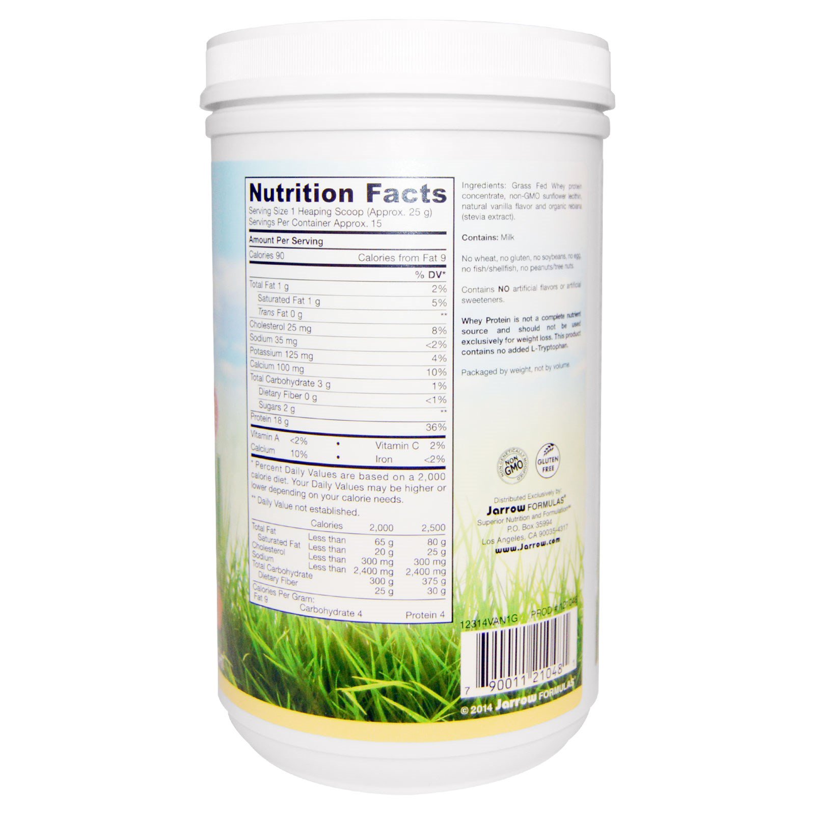 Jarrow Formulas, Grass Fed Whey Protein, Vanilla Flavor, 13 oz (370 g