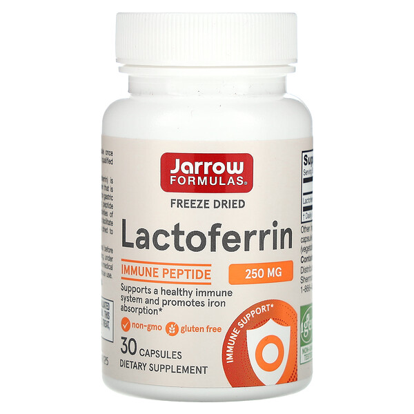 Jarrow Formulas Lactoferrin, Freeze Dried, 250 mg, 30 Capsules