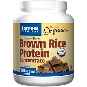 Jarrow Formulas, Белковый концентрат из органического коричневого риса, со вкусом шоколада, порошок, 18,8 унций (532 г)