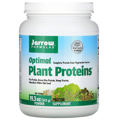 Jarrow Formulas Optimal Plant Proteins Powder, 19.3 oz (545 g)