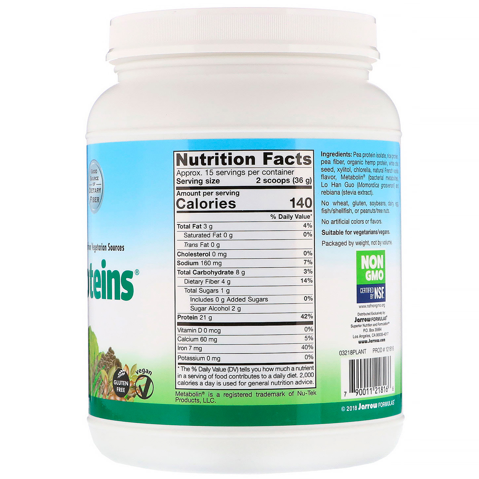 Jarrow Formulas, Optimal Plant Proteins, Powder, 19.3 oz (545 g) iHerb