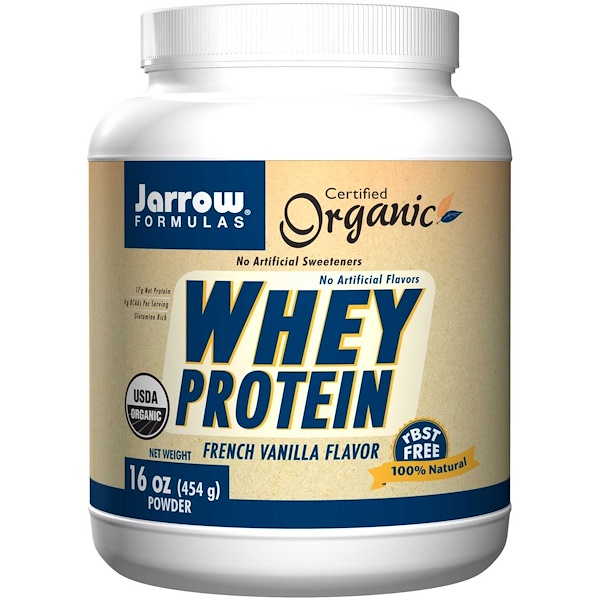 Jarrow Formulas, Organic Whey Protein Powder, French Vanilla Flavor, 16