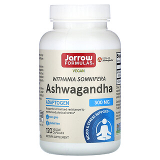 Jarrow Formulas, Ashwagandha, 300 mg, 120 növényi kapszula