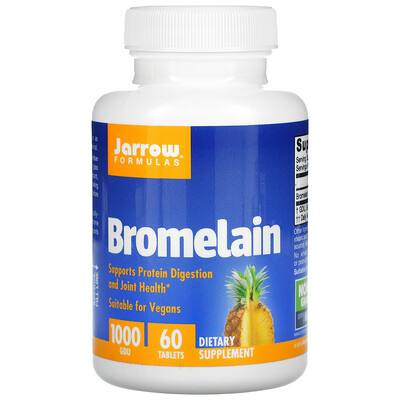 Jarrow Formulas Бромелаин 1000, 500 мг, 60 легко растворяющихся таблеток