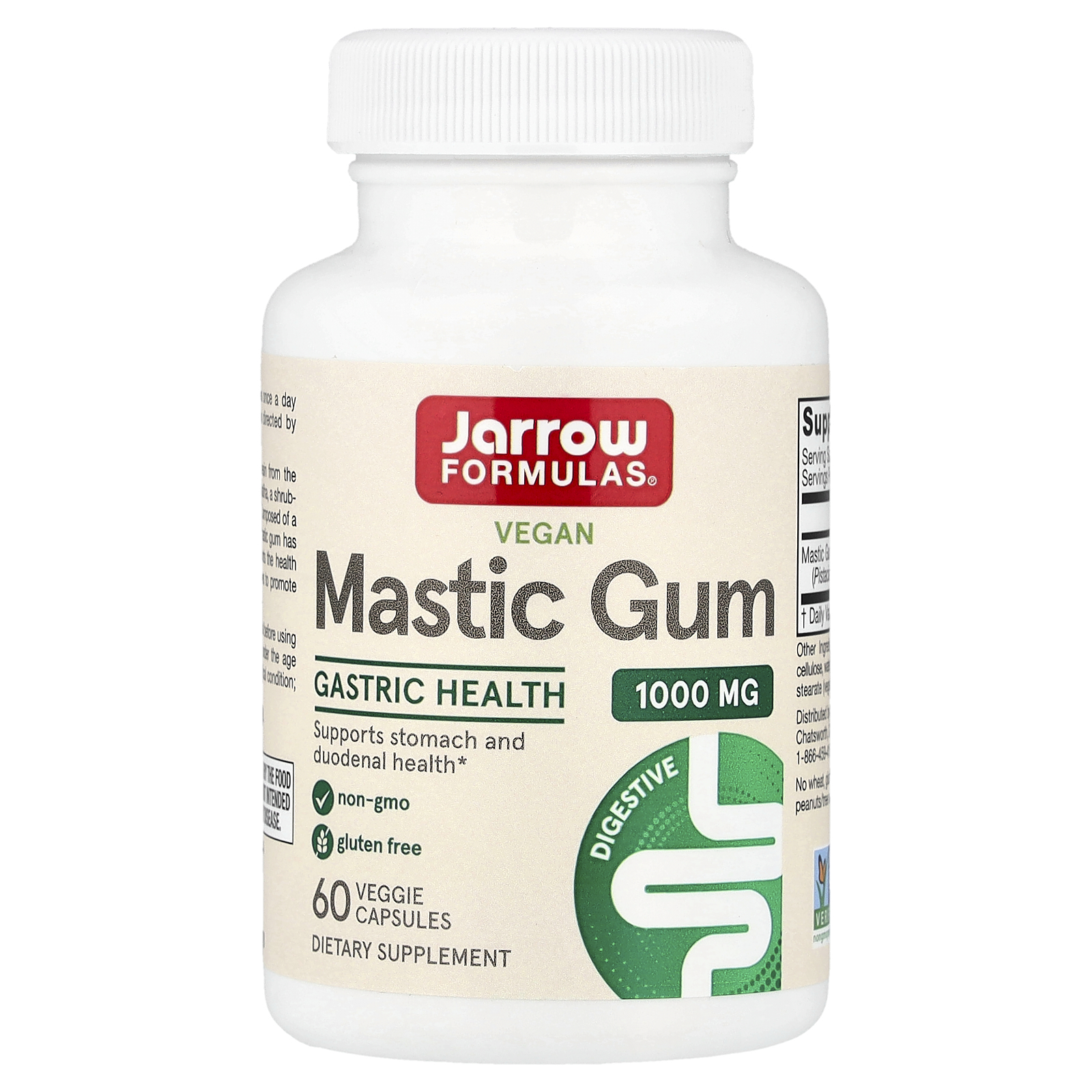 Jarrow Formulas (자로우포뮬러스), 비건 매스틱 검, 베지 캡슐 60정(캡슐 1정당 500mg)