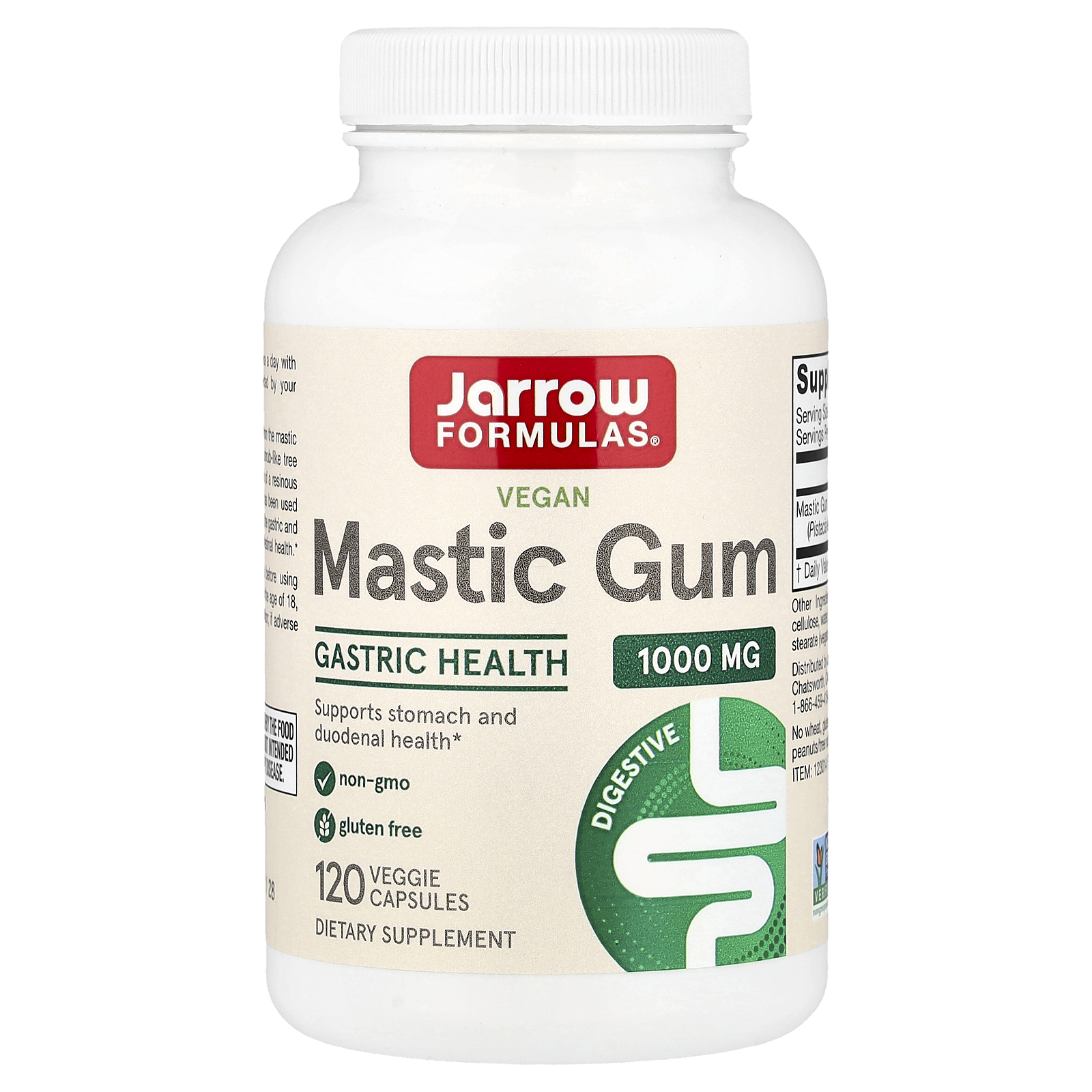 Jarrow Formulas (자로우포뮬러스), 비건 매스틱 검, 베지 캡슐 120정(캡슐 1정당 500mg)