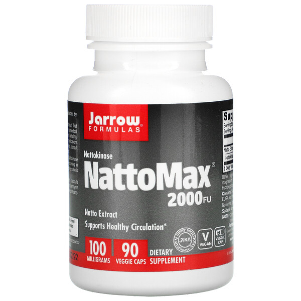 Jarrow Formulas‏, NattoMax 2000 FU, מכיל 100 מ“ג, 90 כמוסות צמחיות