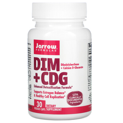 Jarrow Formulas DIM + CDG, улучшенная формула детоксикации, 30 овощных капсул