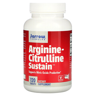 Jarrow Formulas, Arginine-Citrulline Sustain, аргинин и цитруллин, 120 таблеток