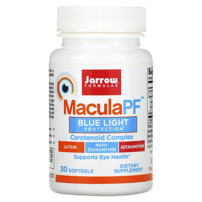 

Jarrow Formulas MaculaPF, защита от синего света, 30 мягких желатиновых капсул