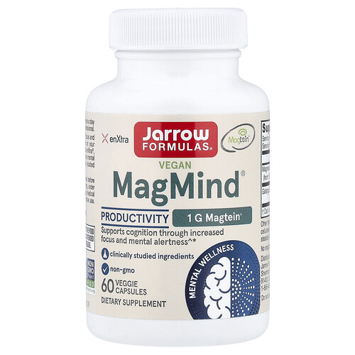 Jarrow Formulas, Vegan MagMind®, Produktivität, 60 pflanzliche Kapseln