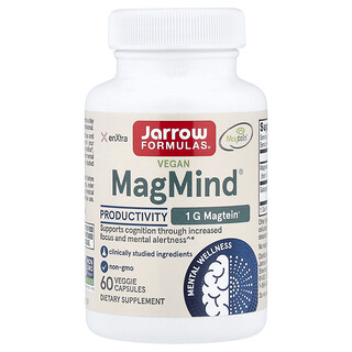 Jarrow Formulas, MagMind vegano, Productividad, 60 cápsulas vegetales