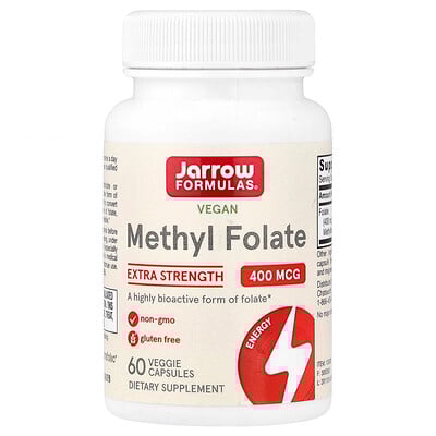 Jarrow Formulas, Metilfolato vegano, 400 mcg, 60 cápsulas vegetales