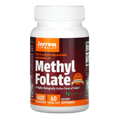 

Jarrow Formulas Метилфолат, 400 мкг, 60 растительных капсул
