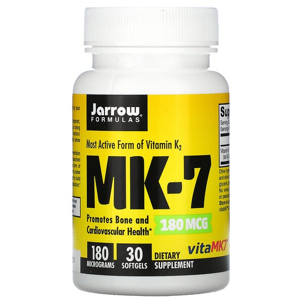 MK-7、有用なビタミンK2、180mcg、ソフトジェル30粒