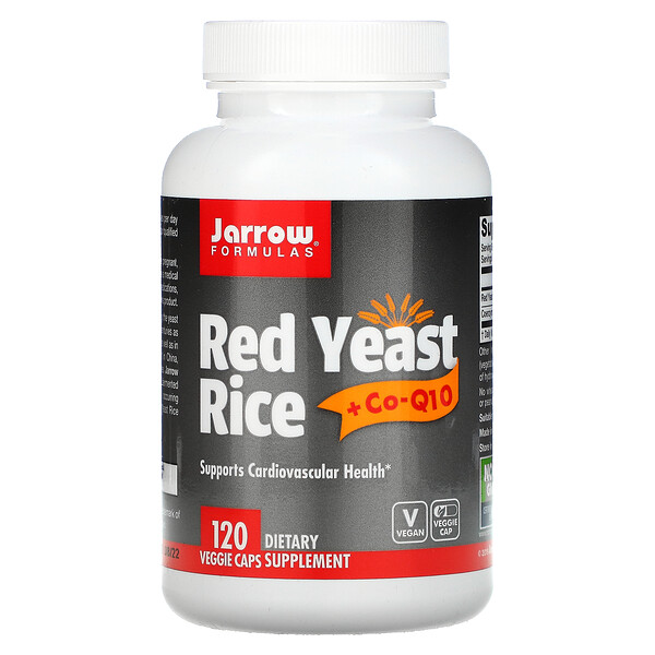 Jarrow Formulas‏, أرز الخميرة الحمراء + الإنزيم المساعد Q10، 120 كبسولة نباتية