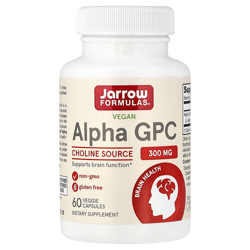 Jarrow Formulas Vegan Alpha GPC, 300 mg, 60 Veggie Capsules